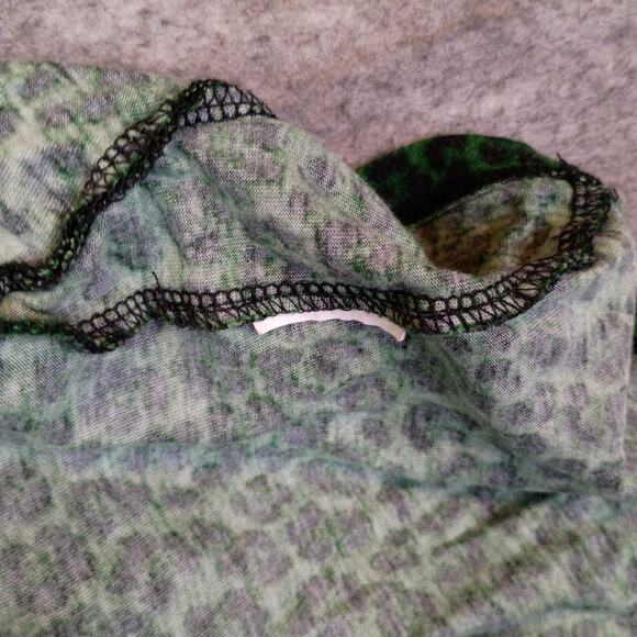 Michael Kors Womens Small Green Leopard Print Side Lace-Up Short Sleeve Tee Top - Picture 8 of 11